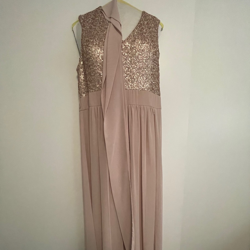 Bridesmaid maxi sequins gold/rose gold dress